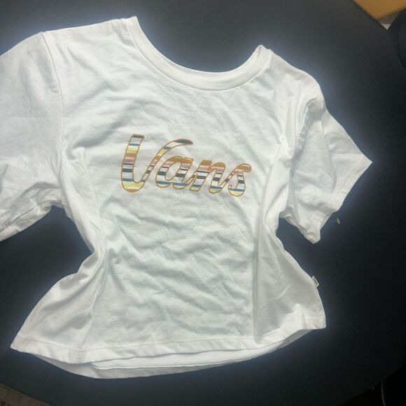 VANS Scripts Stripe Crop T Shirt NWT Size Small - Picture 5 of 7